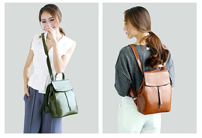 Realer Women’s Genuine Leather Backpack – 2021 Fashion Casual Vintage School Bag for Ladies Millie