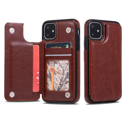 Mobile Phone Case PU Leather Card Holder Wallet for iPhone Multifunctional Flip with Stand Cell Phone Case