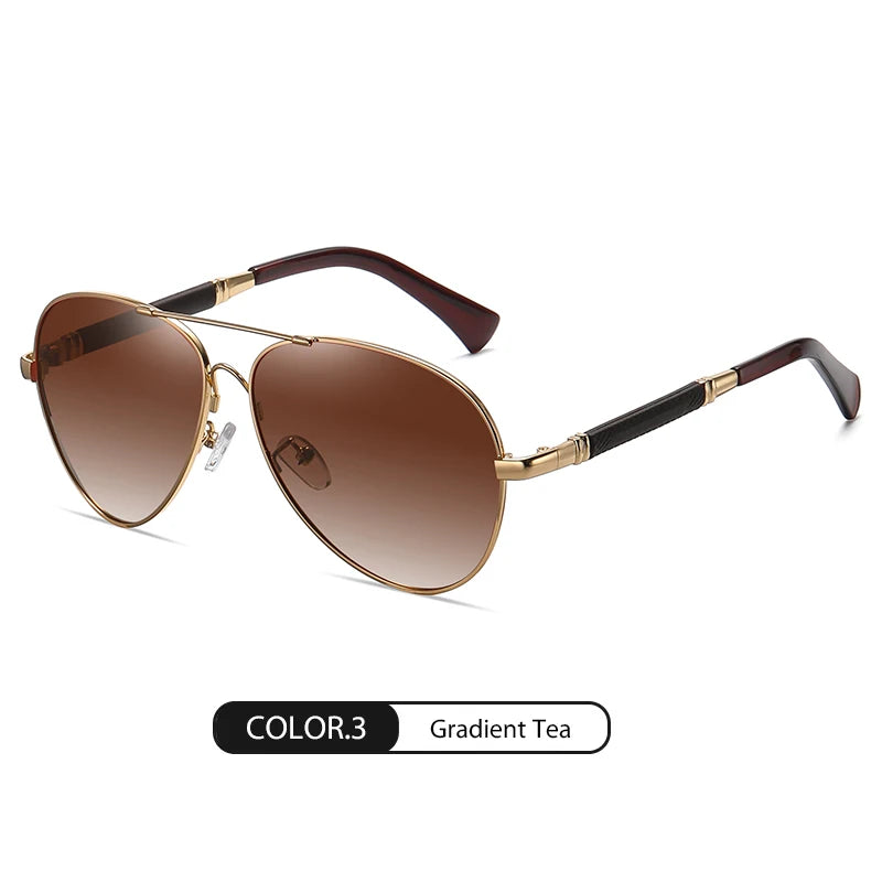 Luxury Pilot Polarized Night Vision Glasses – Memory Metal Photochromic Sunglasses for Men & Women | Driving Eyewear Edison