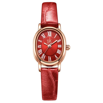 Shengke Ladies' Leather Watch – Luxury Waterproof Quartz Women's Wristwatch Patience