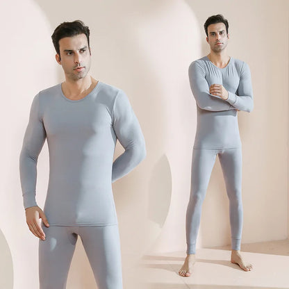 Men's Winter Thermal Underwear Set – Soft, High-Stretch, Thick, Warm O-Neck Tights for Maximum Comfort