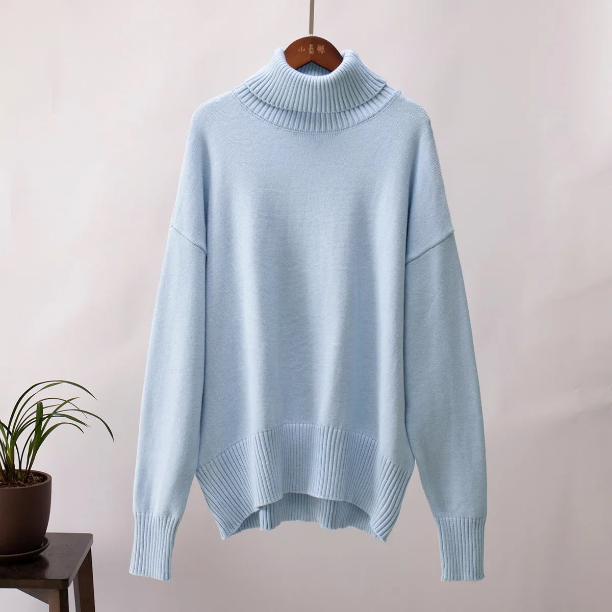 Women's Warm Wool Turtleneck Sweater - Cozy High Neck Knitwear Jumper for Casual Daily Wear Cecily