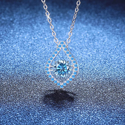 D-Color 1 Karat Moissanite Pendant Necklace – Elegant S925 Sterling Silver Jewelry