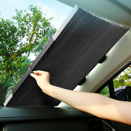 80x200cm Retractable SUV Windshield Sun Shade | Anti-UV Reflective Folding Cover