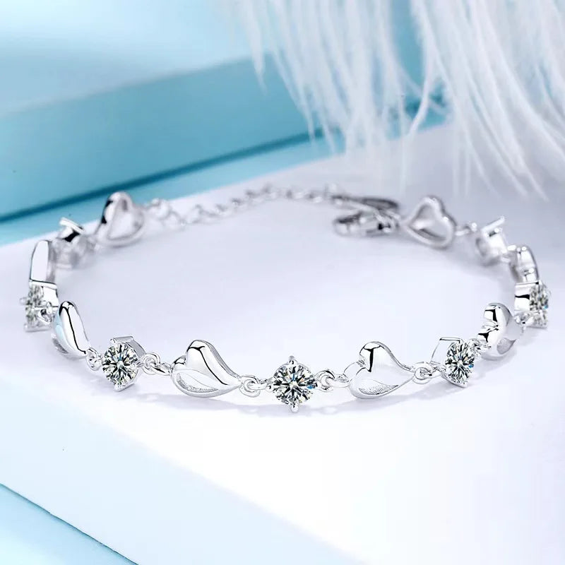 Elegant Women's 925 Sterling Silver Moissanite Bracelet – Gorgeous Jewelry Gift for Mom, Grandma, or Special Occasions Elsa
