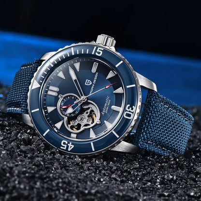 PAGANI DESIGN PD‑1674 Men’s Skeleton Automatic Mechanical Watch | Japan NH39 Movement, Stainless Steel, 20ATM (200M) Waterproof Luxury Wristwatch