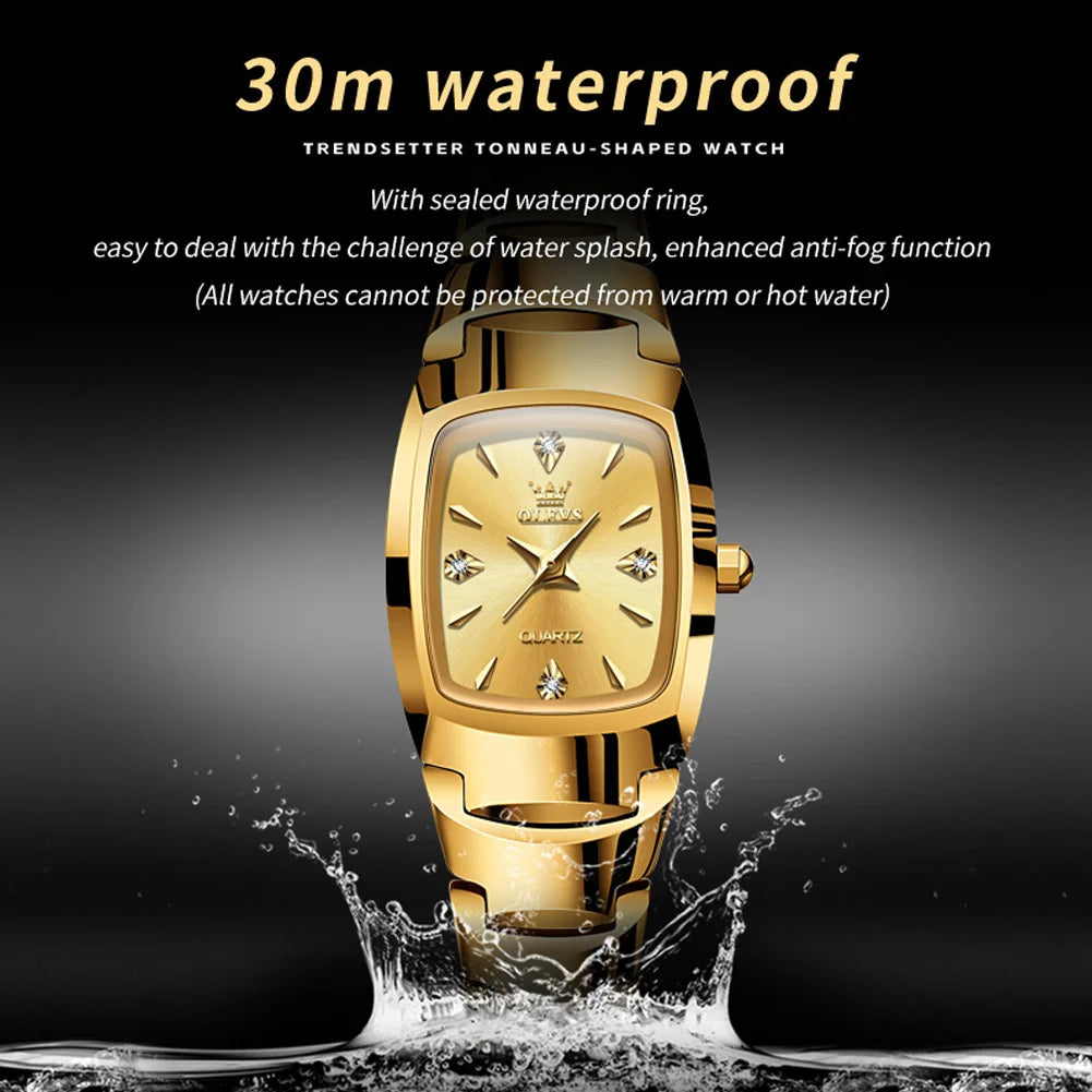 OLEVS 7006 Unisex Quartz Watch - Classic Black Stainless Steel Wristwatch for Men and Women, Perfect Lover's Gift