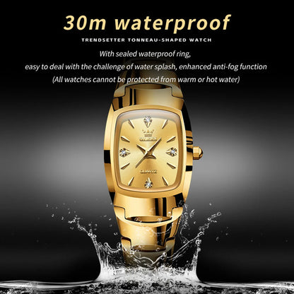 OLEVS 7006 Unisex Quartz Watch - Classic Black Stainless Steel Wristwatch for Men and Women, Perfect Lover's Gift