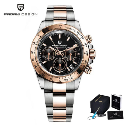 PAGANI DESIGN 1644 Men's Luxury Quartz Watch - High-Quality Sport & Business Waterproof Wristwatch Relogio Masculino