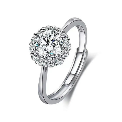 1 Carat Moissanite Stars and Moon Ring – 925 Sterling Silver, Elegant Light Luxury Design for Women Edith