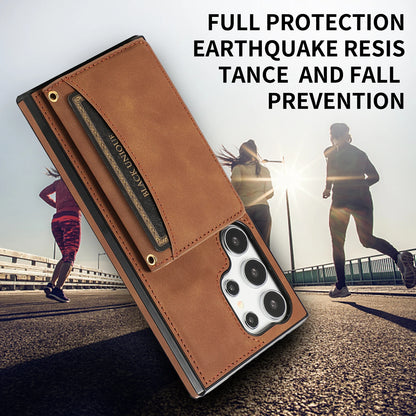 Luxury PU Leather Flip Phone Case – Wallet Cover with Card Holder & Credit Card Slots for Samsung S25, S24, S23 Ultra