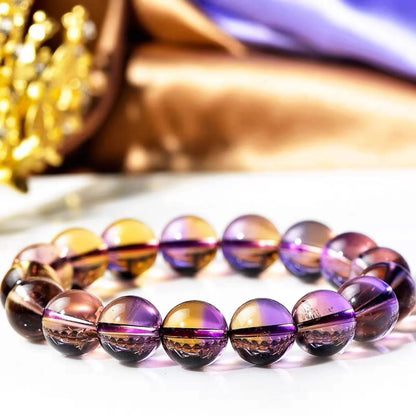 Natural Grade-A Ametrine Bracelet – Two-Tone Citrine Crystal Jewelry for Women | Perfect Gift