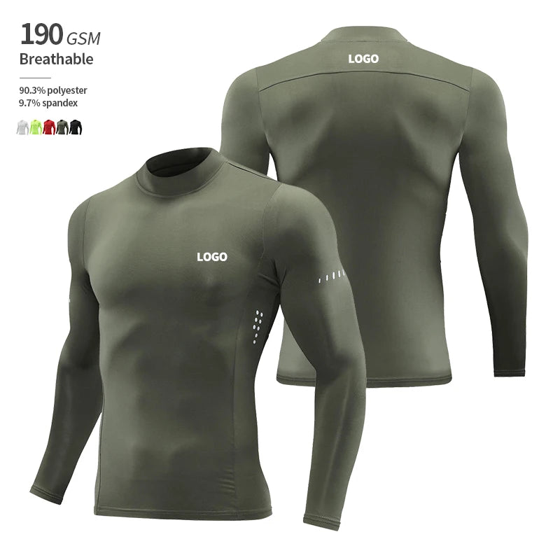 Men's Slim Fit Long Sleeve Compression T-Shirt – 190 GSM Sporty Gym Running Top Ken