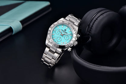 PAGANI Design 1727 – Women's Multifunction Quartz Chronograph Watch, 316L Stainless Steel, 100M Waterproof