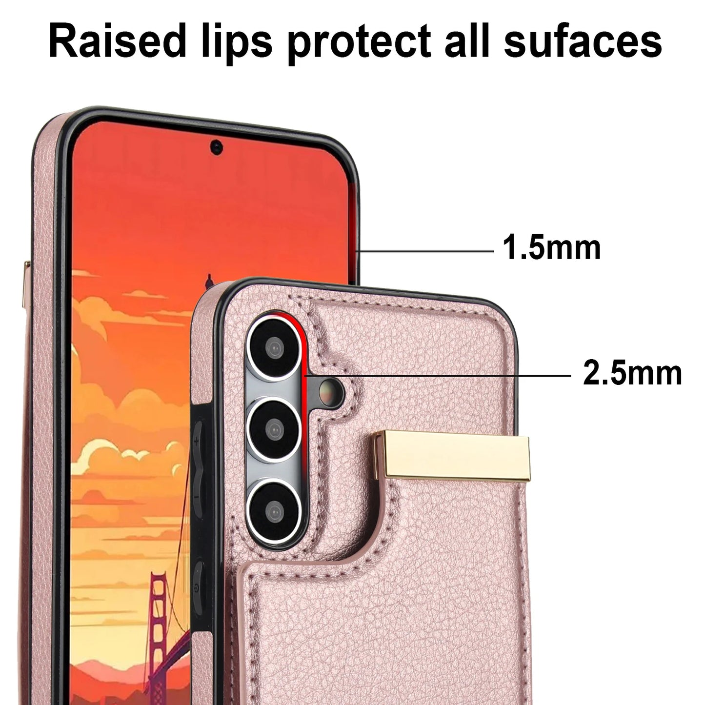 Magnetic Leather Wallet Phone Case | Shockproof Card Holder Back Cover for Samsung S24 & iPhone 15 Pro Max
