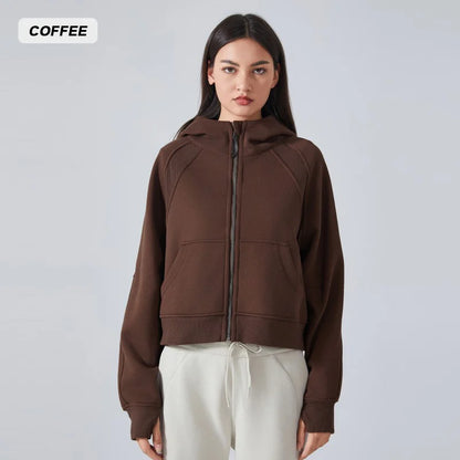 Women's Long Sleeve Hooded Sweatshirt | Warm Yoga Jacket & Gym Leisure Hoodie for Ladies Abigail