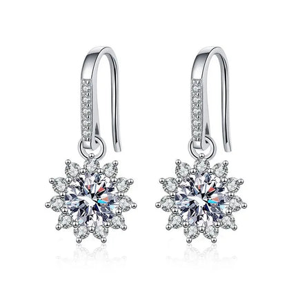 CClassic Sunflower S925 Sterling Silver Moissanite Earrings | Elegant & Stylish Jewelry for Every Occasion Henrietta