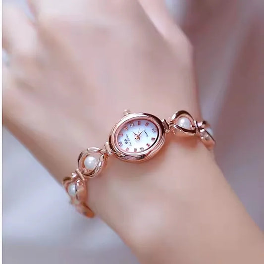 Luxury Watch for Women – High-Quality Fashion Pearl Bracelet Wristwatch, Elegant Gift for Ladies Marion