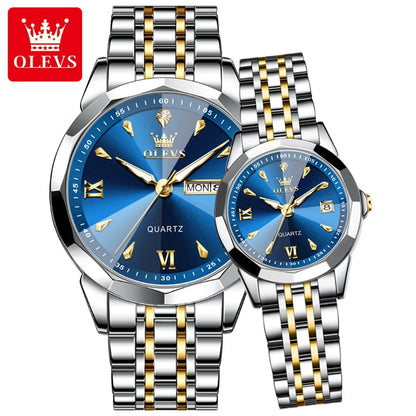 OLEVS 9998 Quartz Watch For Men & Women – Original Stainless Steel Band, Waterproof, with Calendar