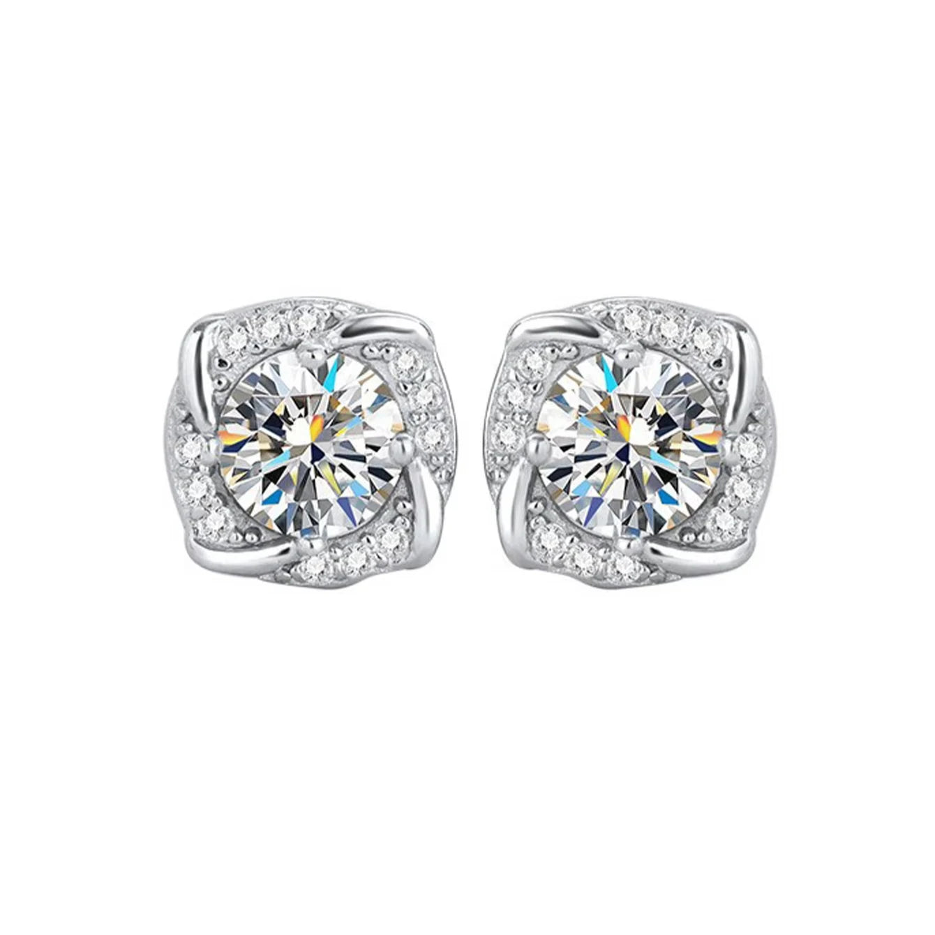 Sterling Silver Windmill Earrings – Moissanite Diamond Wedding Jewelry for Women, Elegant Special Occasion Accessories Nica