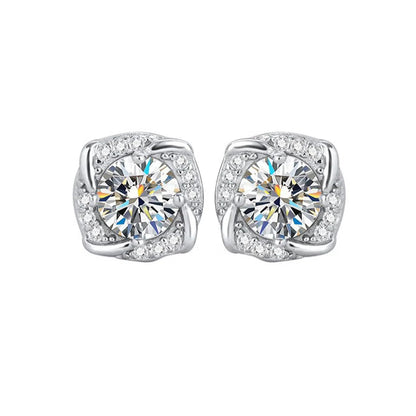 Sterling Silver Windmill Earrings – Moissanite Diamond Wedding Jewelry for Women, Elegant Special Occasion Accessories Nica