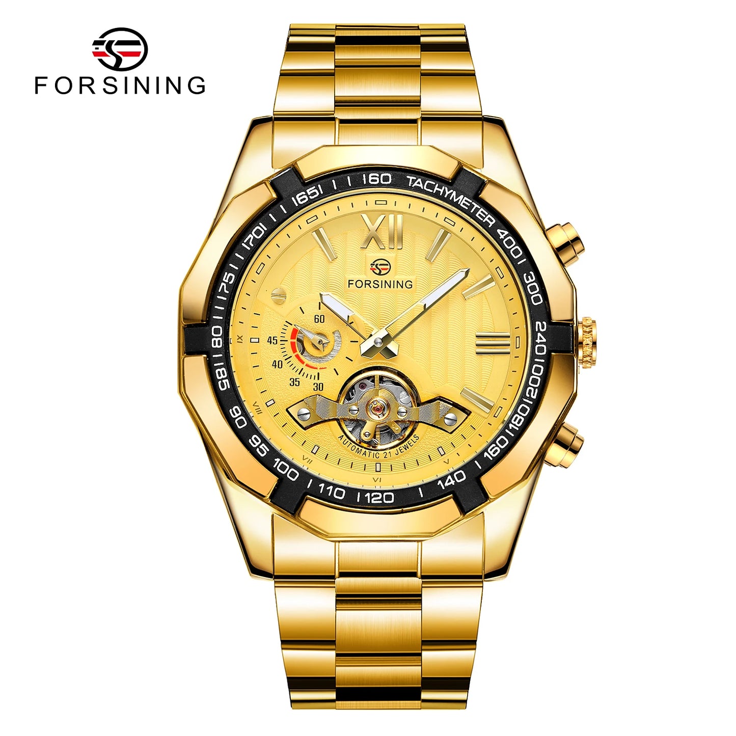 FORSINING 8235 Men's Mechanical Watch – New Arrival, Stainless Steel Band, Waterproof, Luminous, Vintage Business Design