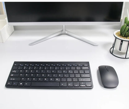 Portable Ultra-Thin Wireless Keyboard and Mouse Combo - Silent 2.4GHz Set for PC, Tablet, and Notebook