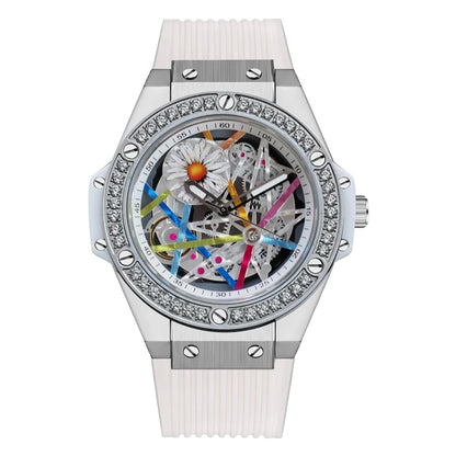 HANBORO Women’s Sunflower Quartz Watch | Diamond Dial, Colorful Design, Light Luxury Style Hermione