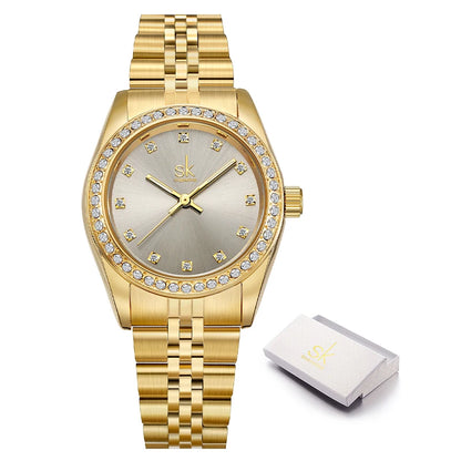 SK Gold Women’s Watch – Luxury Ladies Wristwatch Factory Outlet | Montre Femme | Reloj Para Mujer