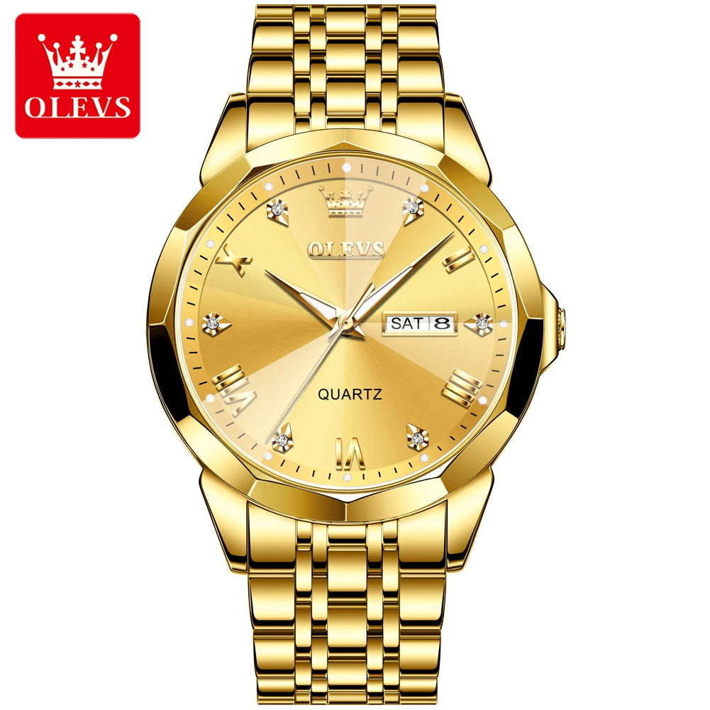 OLEVS 9931 Luxury Business Watch – Waterproof Luminous Quartz Steel Wristwatch for Men