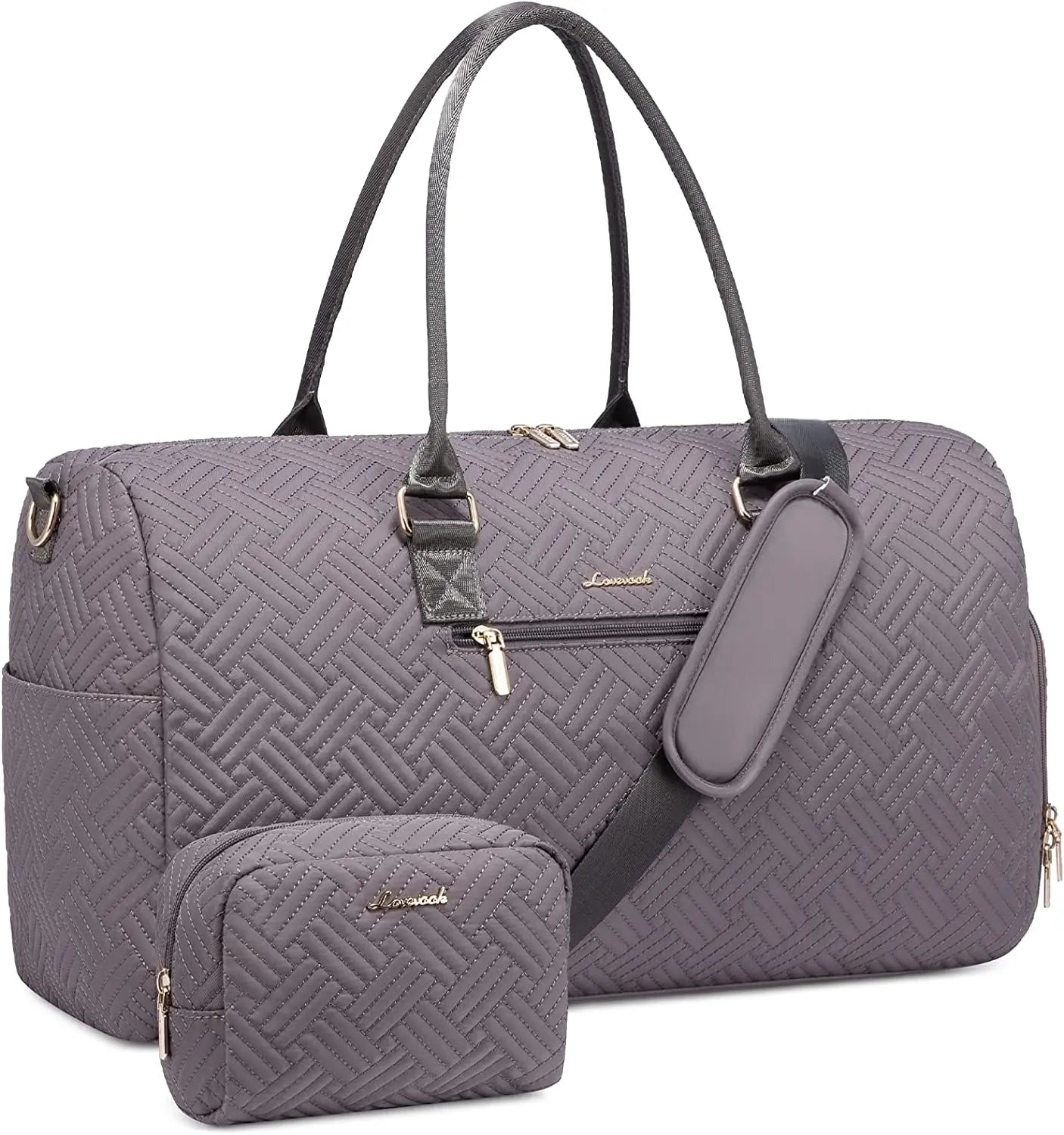 LOVEVOOK 2022 Luxury Quilted Weekender Duffel Bag - Custom Canvas Travel Bag for Men & Women Glazy