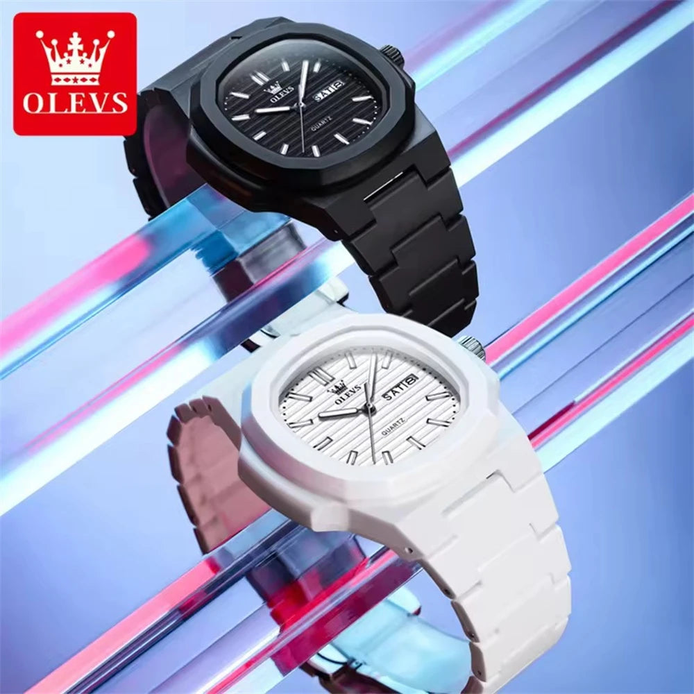 OLEVS 5627 Luxury Luminous Quartz Watch for Men Water Resistant Movement Date Calendar Mens Wristwatches Clock Reloj Hombre