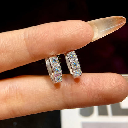GRA Certified 925 Sterling Silver Moissanite Stud Earrings – 0.1ct Round Cut Diamond Fine Jewelry for Women Carly