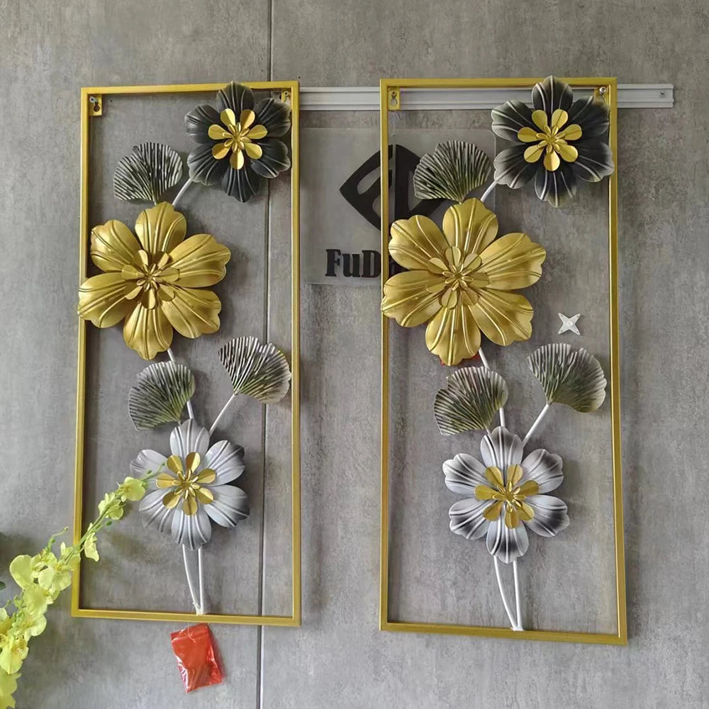 Nordic Light Luxury Metal Wall Art – Large Flower-Shaped Hanging Decor for Living Room and Home