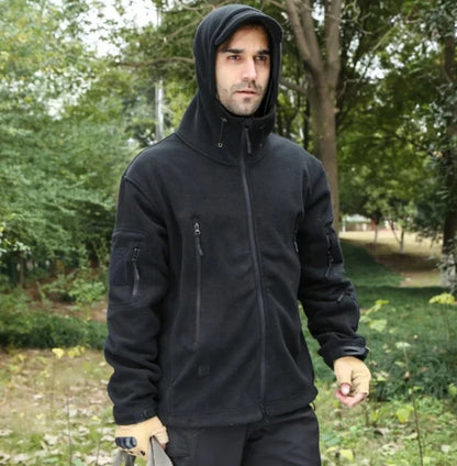 Men's Thermal Hooded Fleece Jacket - Winter Tactical Hiking & Trekking Outerwear for Outdoor Adventures Taylor