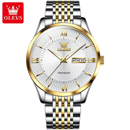 OLEVS 6657 Men's Automatic Watch - Waterproof, Stainless Steel Strap, Japanese Mechanical Movement