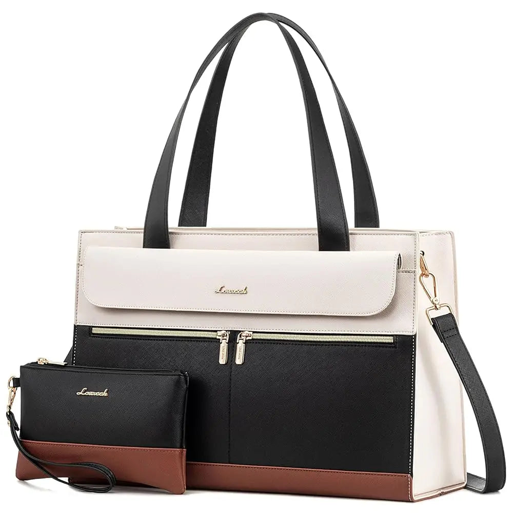 LOVEVOOK 2-Piece Laptop Tote & Shoulder Bag Set | 15.6-inch Women’s Briefcase