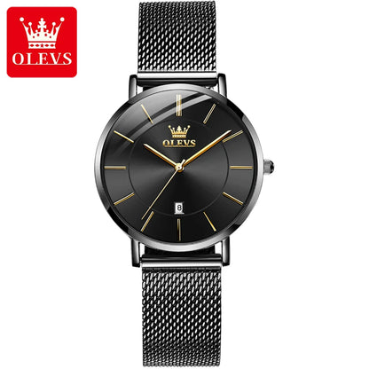 OLEVS 5869 Women’s Quartz Watch – Waterproof, Ultra-Thin, Mesh Steel Strap, Elegant Luxury Design