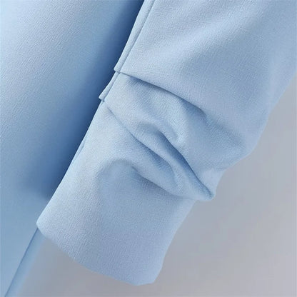 Women's Casual Loose One Button Cuff Pleated Suit Jacket Lucinda