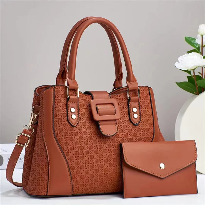 Retro Two-Piece Handbag Set – Elegant Ladies' Bags