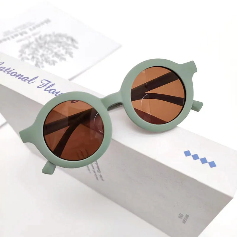 Cute Round Polarized Kids Sunglasses - Flexible TPEE Frame | CAT3 UV Protection for Girls & Boys Toby