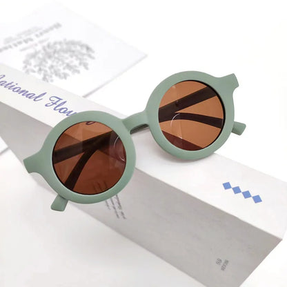 Cute Round Polarized Kids Sunglasses - Flexible TPEE Frame | CAT3 UV Protection for Girls & Boys Toby