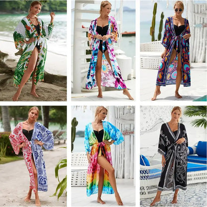 Women Beach Smock Sexy Cardigan Loose Sunscreen Shirt Bikini Smock