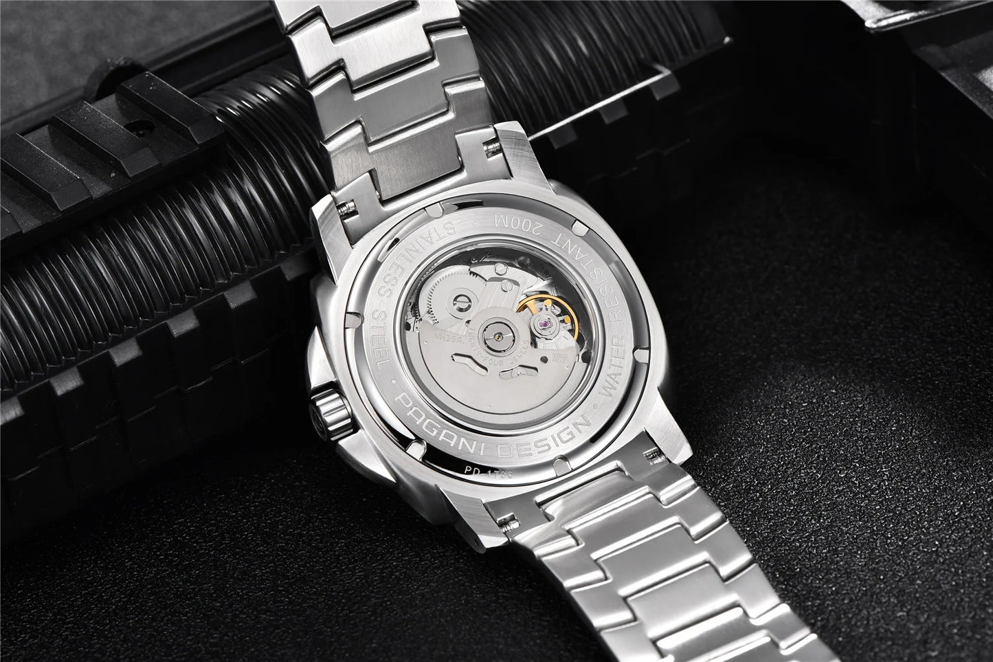 PAGANI DESIGN PD1736 Men's Automatic Mechanical Watch - 2024 New Sapphire Diving Watch, Stainless Steel