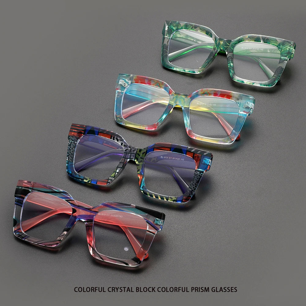Vintage Square Glasses Frame – Trendy Designer Blue Light Blocking Eyeglasses for Men & Women Payton