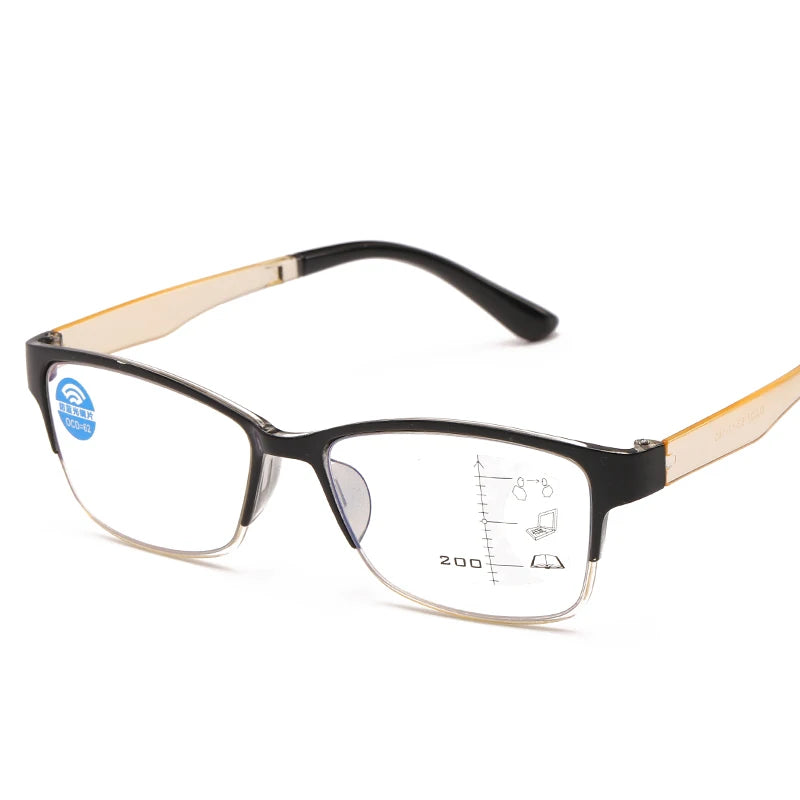 Progressive Multifocal Reading Glasses with Blue Light Protection – Full Frame Design for Near and Far Vision Estelle