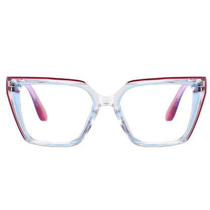 Women’s Square Blue Light Blocking Eyeglasses – TR90+CP Optical Frames | Custom Photochromic Anti-Blue Light Bezel
