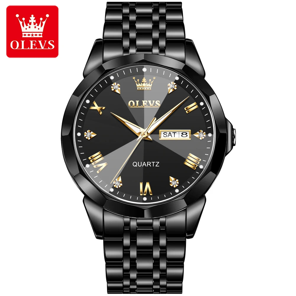OLEVS 9931 Luxury Business Watch – Waterproof Luminous Quartz Steel Wristwatch for Men