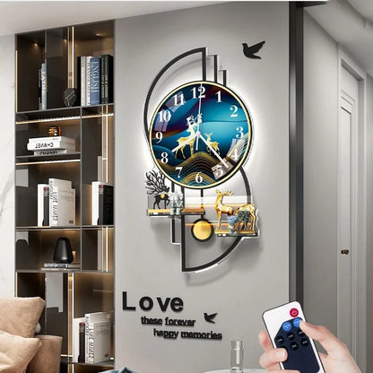 Modern LED Wall Clock with Night Light – Decorative Hanging Clock for Living Room, Home, Office
