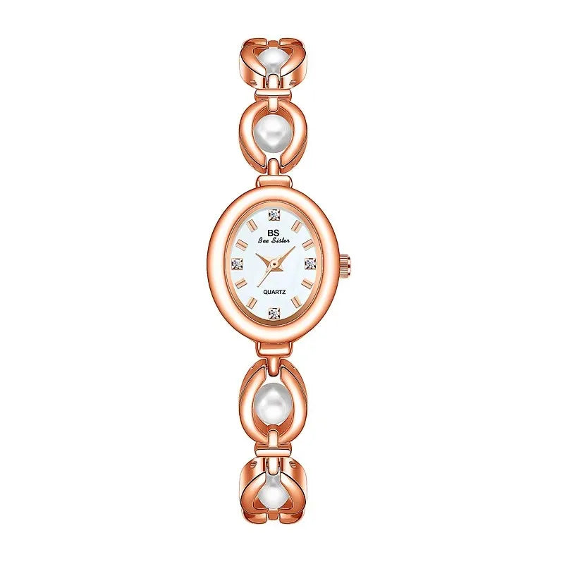 Luxury Watch for Women – High-Quality Fashion Pearl Bracelet Wristwatch, Elegant Gift for Ladies Marion